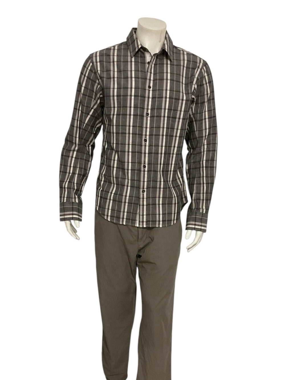 Rag & Bone Men’s Grey Plaid Button Shirt